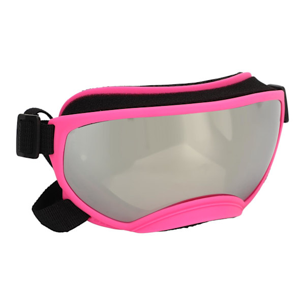 Hundebriller Pink Ramme Ultraviolet Sikker Vindtæt Åndbar Justerbar Rem Hund Goggles til Udendørs Sølv Linse