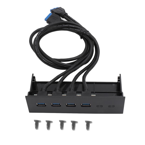 USB 3.0 Frontpanel Hub 5.25in 4 portar 5Gbps Stabil Plug and Play Optisk enhet Frontpanel för stationär moderkort