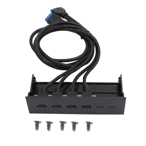 USB 3.0 frontpanelhub 5.25in 4 porter 5Gbps Stabil Plug and Play optisk stasjon Frontpanel for stasjonært hovedkort