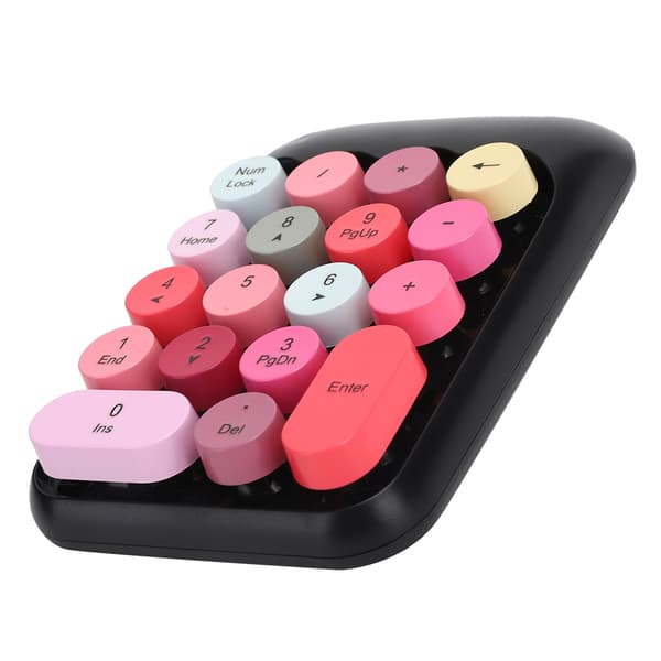 2.4G 18 Tasters Trådløst Mekanisk Numerisk Tastatur Sort Multi Farve Desktop Computertilbehør