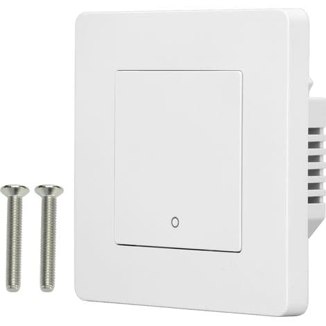 Smart strømbryter med timer, fjernkontroll for lamper og gardiner, 100-240V AC, hvit