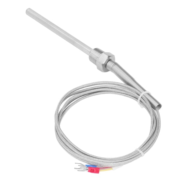 Termoelement K-typ 0-400℃ 3/8 NPT 8x100mm Temperatursensorprob i rostfritt stål 2m / 6,56ft