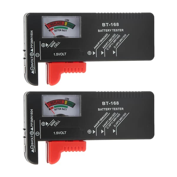 2 STK. Batteritester af pointertype, bærbar knapcelle-niveaukontrol til AA AAA 1,5V 9V
