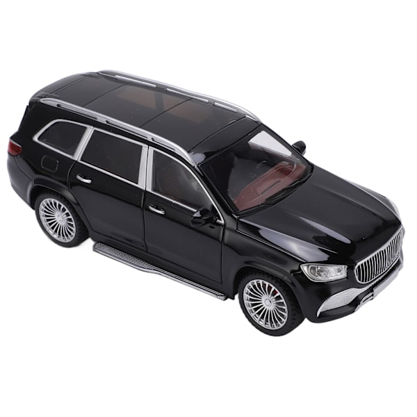 1/24 Malliautot Alloy Diecast SUV -malliauto ajoneuvolelut äänellä ja valolla lasten lelukokoelmaan, musta