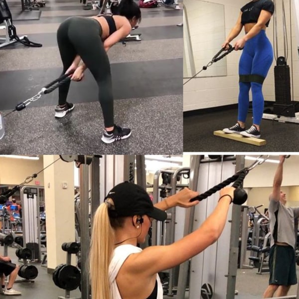 Tricepsrep Heavy Duty Buken Crunches Kabel Dra ner Laterals Biceps Muskelträning Fitness Kroppsbyggande Gym Dra Rep