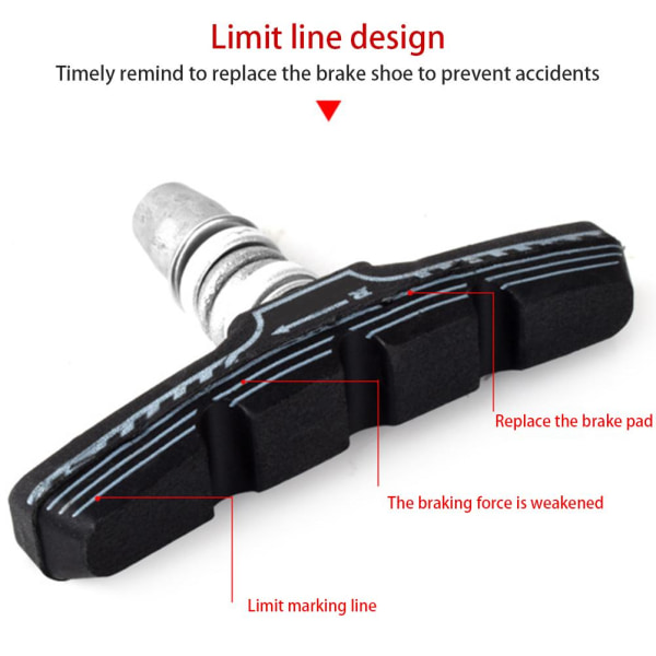 2 par V bremseklosser Gummi terrengsykkel bremseklosser Sykkeltilbehør