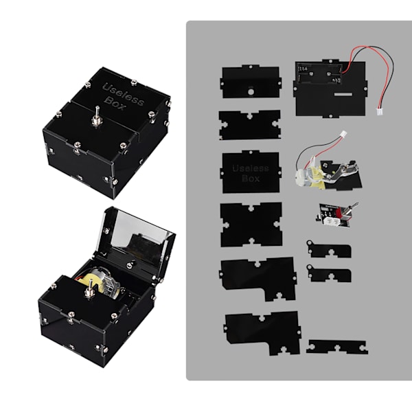 Mini rolig leksak Unika presenter Värdelös låda DIY delar Kit Automatisk låda Leave Me Alone Svart