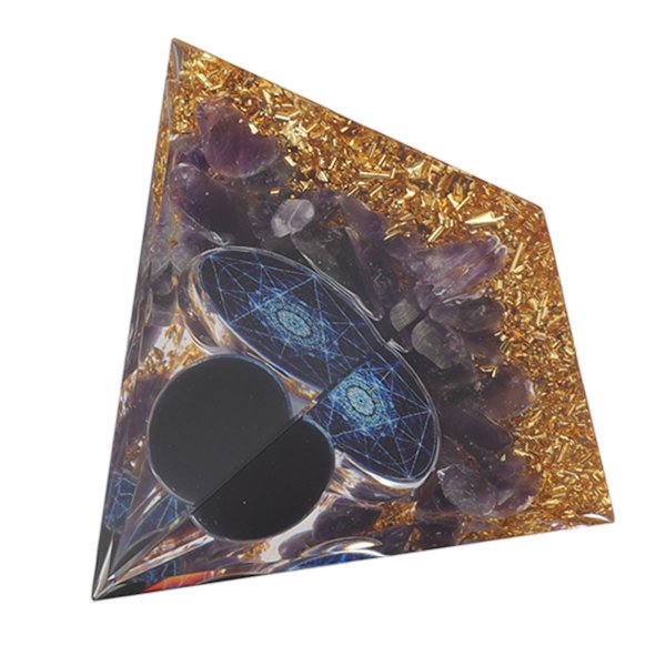 6CM Orgonpyramid Exquisit Läkande Energiserad Chakrapyramid Dekorativ Prydnad för Kontor Sovrum