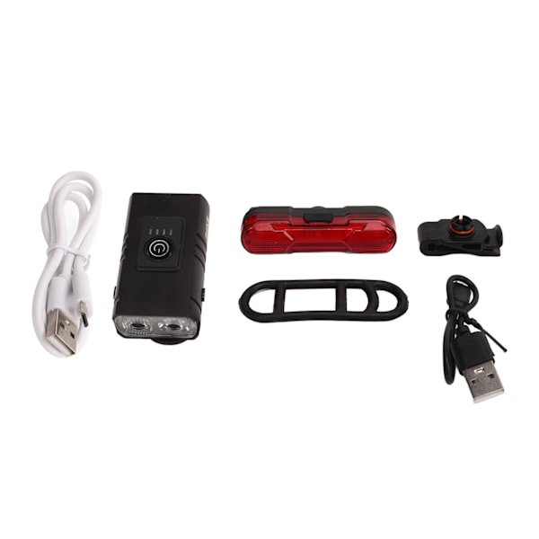 Sykkel Foran og Bak Lys USB Oppladbar Sykkellyssett Justerbar Høy og Lav Stråle Sykkellys for Kjøring om Natten