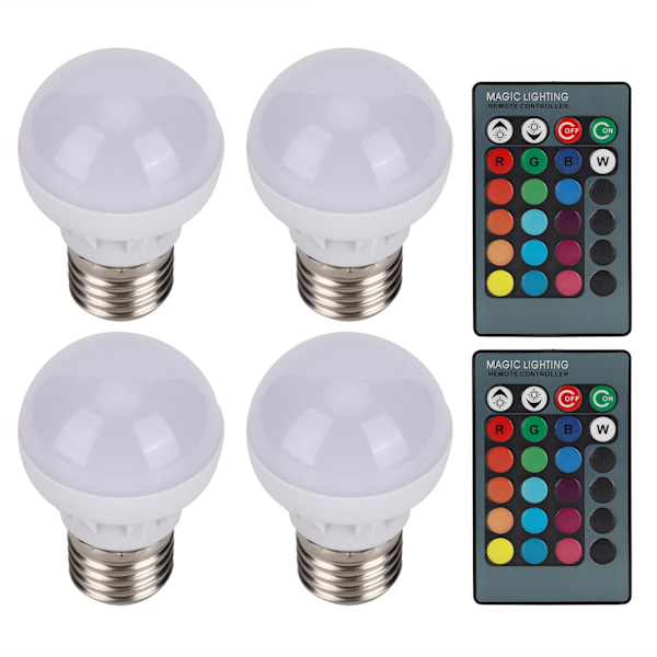 E27 RGB Färgförändrande Ljuskällor 40W LED-Ljuskälla med Fjärrkontroll för Hem Sovrumsdekor 85V-265V