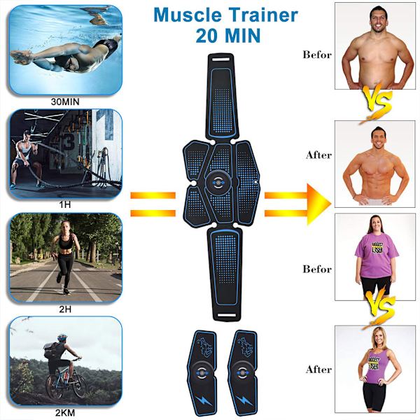 Lihasharjoitusmatto Sähköinen lihasstimulaattori EMS Smart Fitness Device