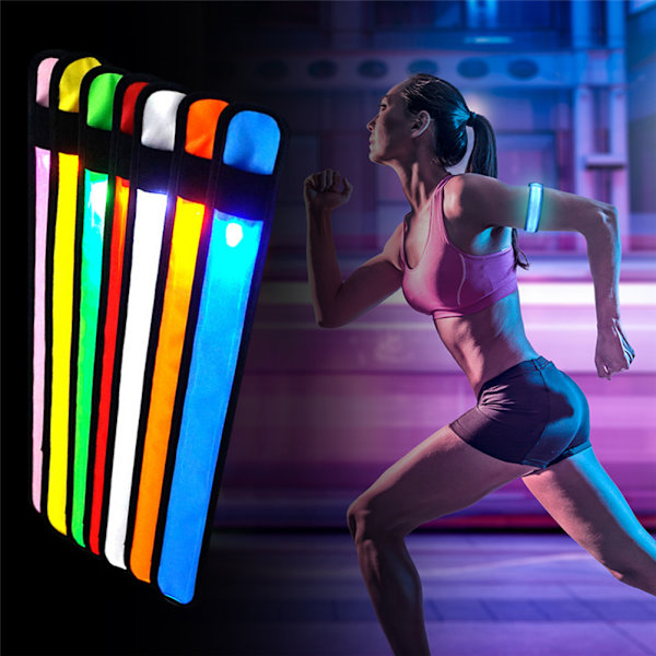 7 st LED Armband Lysande Armband Festtillbehör Natt Säkerhetsutrustning för Utomhuslöpning Cykling Camping
