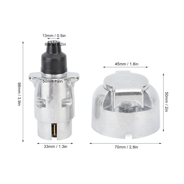 DC12V 7-polig lastbil Trailer Plug Socket Kit Signalkontakt Kabelstamme Monteringsfästesatser för bilsläp RV Truck Ship