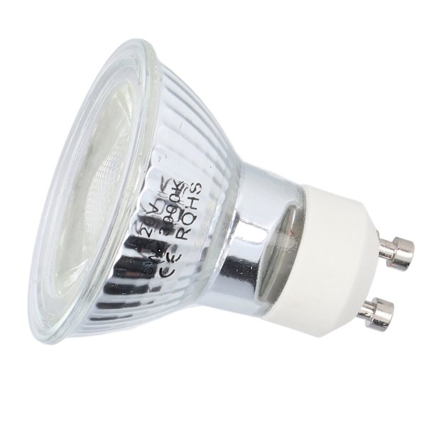 GU10 LED-lamppu 5W COB, Kirkkaus säädettävissä, Spottilamppu Makuuhuoneeseen, Toimistoon, 220V, Lämmin Valkoinen Valo 3000K