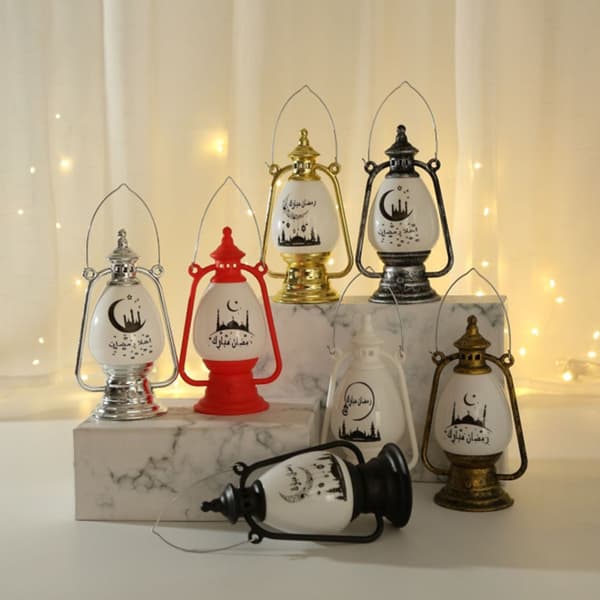 Ramadan Lampe Eid Elektronisk Lysestake Vindlampe for Hjemmefestdekorasjon