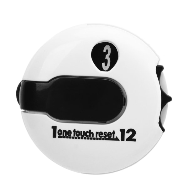 Golf Score Counter Cap Clip Handske Clip One Button Zeroing Golftilbehør Konkurrence Counter Hvid og Sort