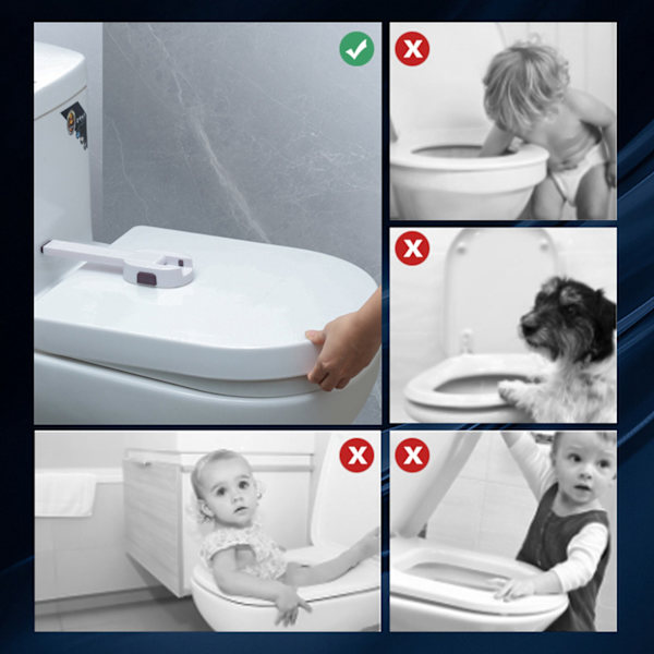 WC-lukon lukitus Vauvan ja lapsen turvallinen WC-istuimen lukko Helppo asentaa WC-kannen lukko