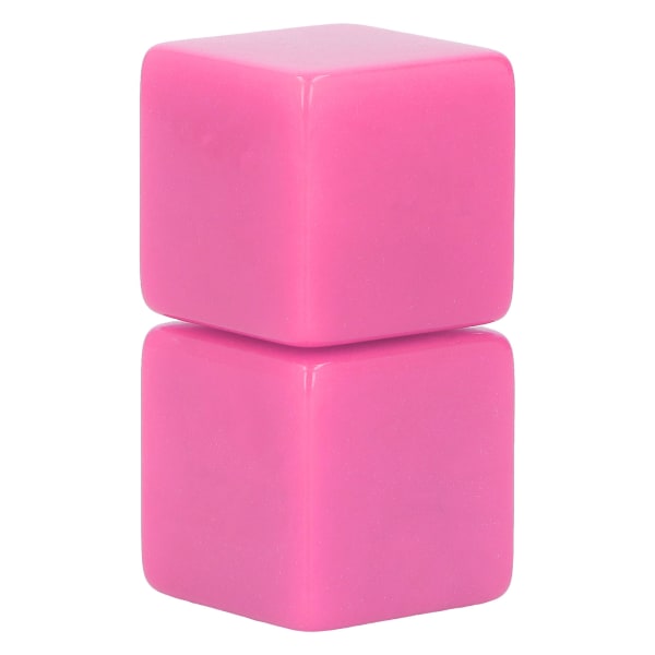 6st Blank set rätvinklig plast hexaedriska kuber Klassrumsbrädspel DIY Math Counting Undervisningsfest Favor Fun Pink