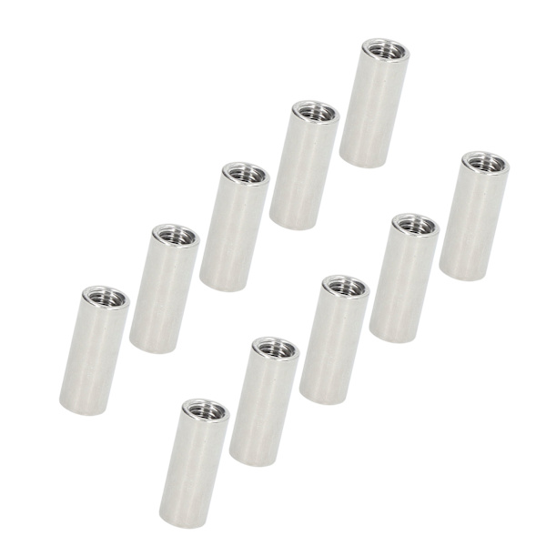 10 stk runde koblingsmuttere M10x1,5 L35mm rustfritt stål runde gjengede stangkoblingsmuttere