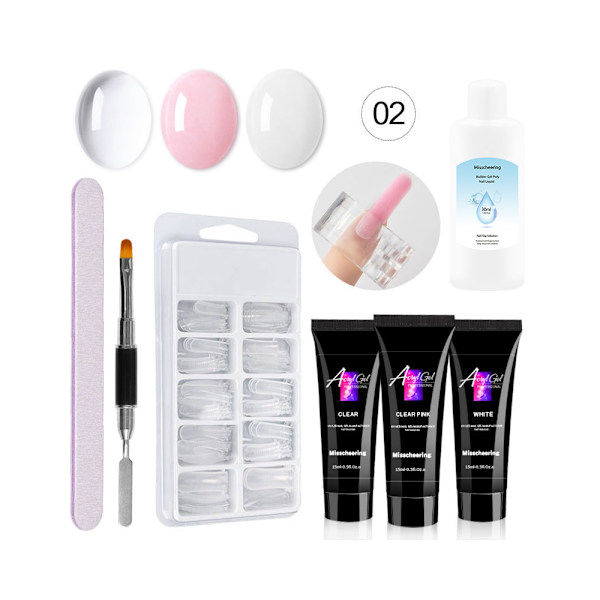 15 ml nagelförlängningslimset nagelform dubbelhårig borste nagelkristallförlängningslimset kristalllimset A2