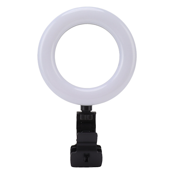 Selfie Ring Light LED Blødt Lys 5 Farvetemperatur Udfyldningslys med Klips til Livestreaming