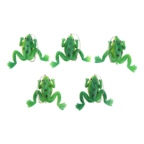 Frog Lure Mjukt naturtroget simbete av konstgummi med krok för fiske 5 st 3g grön