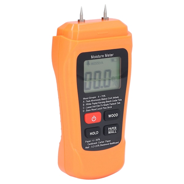 MT18 Digital fuktdetektor med bakgrundsbelyst LCD-display för träbyggnadsmaterial papper golv