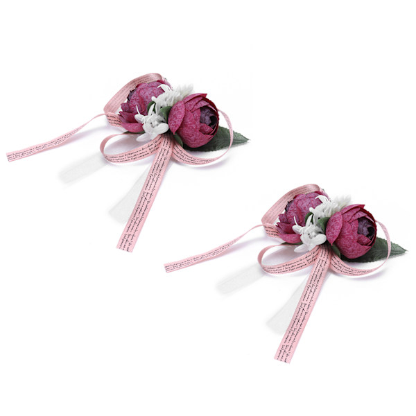 2 st konstgjorda handledsblommor innovativa brudtärn handledskorsage bröllopsdekoration lila