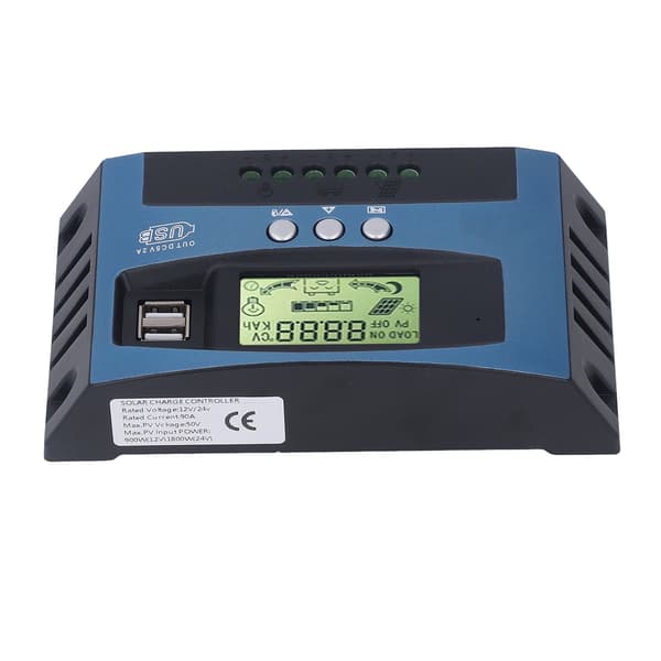 Solar Charge Controller MPPT Tracking Opladning Digitalt Display i Realtid Solar PV Charge Controller 12V 24V 90A