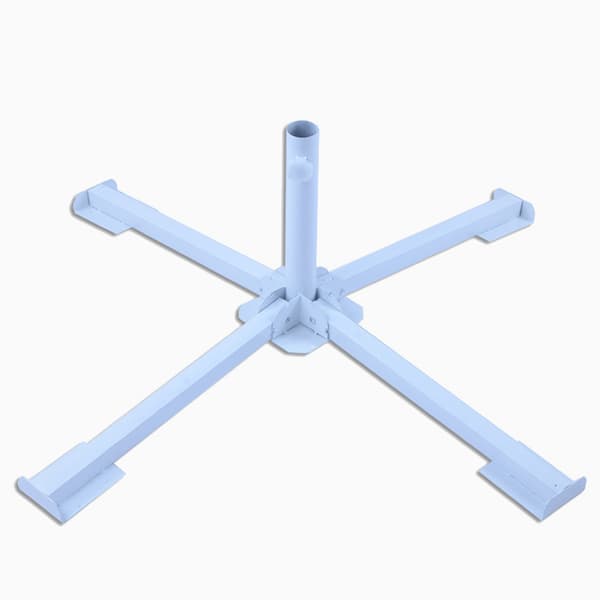 Bærbart foldbart strandparasolstativ udendørs terrasse parasolbaseholder hvid