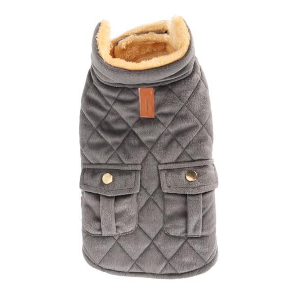 Varmt Hundejakke Mode Vindtæt Cozy Tykkere Komfortabel Hund Vinterjakke med Lomme til Udendørs Gåture Vandreture S