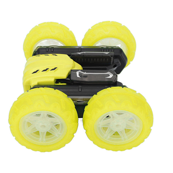 RC Stuntbil 2.4G Hög Hastighet Blommande Effekt Dubbelsidig Textdisplay Fjärrstyrd Bil för 8 År och Äldre Gul