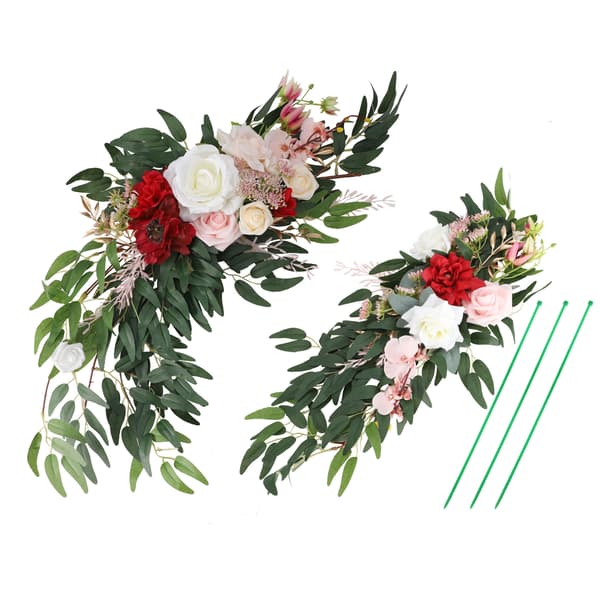 Bröllopssimulering Båge Blomsterdekoration Bröllop Scen Bakgrund Blommor
