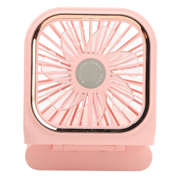 Håndholdt Foldbar Nakkeventilator Multifunktionel Powerbank Telefonholder Bærbar Bordventilator USB Mini Foldbar Hængende Nakkeventilator Pink