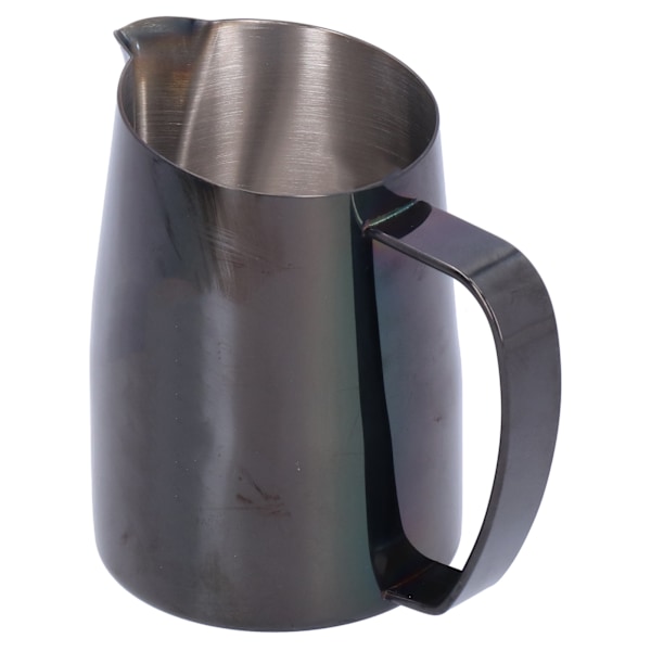450 ml melkeskummerkanne i rustfritt stål, kaffekanne, latte art-kopp for hjem, kafé, svart