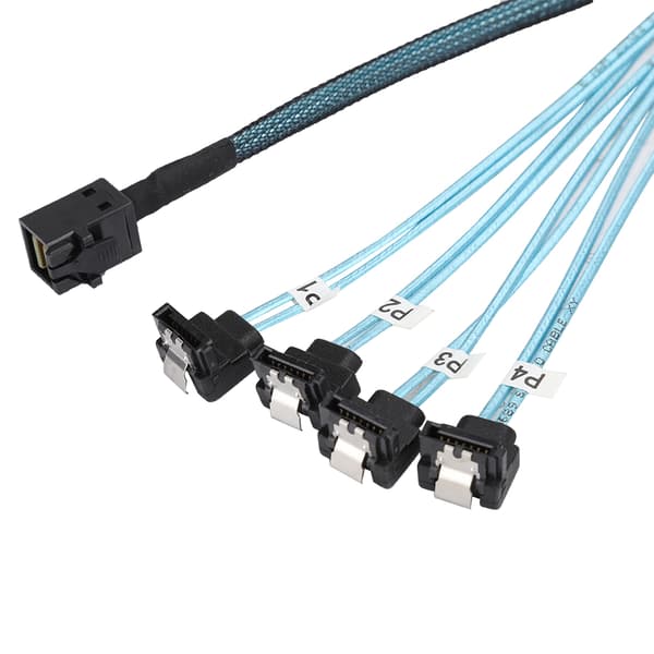 Mini SAS Interface HD 36P SFF-8643 til SATA 7Pinx4 Konnektor Sprøjtestøbt Harddisk Kabel