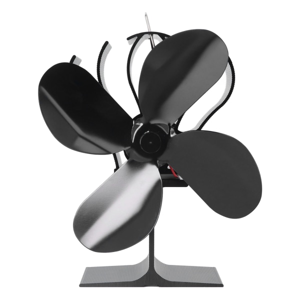 4 Blade Fireplace Fan Aluminium Alloy Heat Powered High Temperature Resistant Stove Fan for Home
