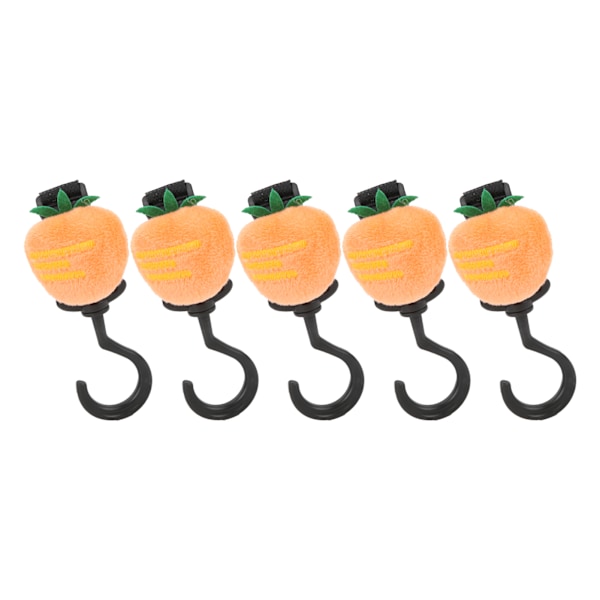 5 st Söta baby Multi 360 graders roterande tecknade krokar med krok och ögla för cykel Carrot