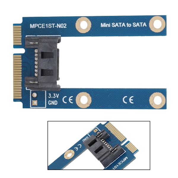mSATA - SATA -sovitinkortti Mini SATA - 7pin SATA MPCIe -laajennus SATA vaakasuuntainen