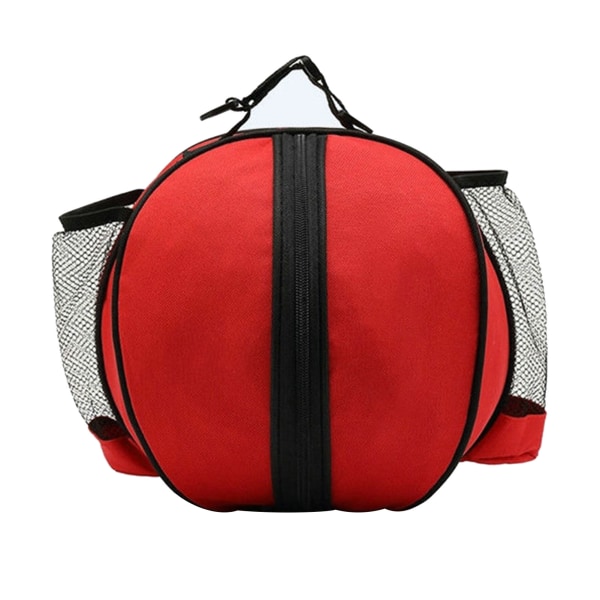 Rund Basketballtaske Stor Kapacitet Vandtæt Oxford Stof Udendørs Sports Basketball Taske med Elastisk Mesh Lomme Rød