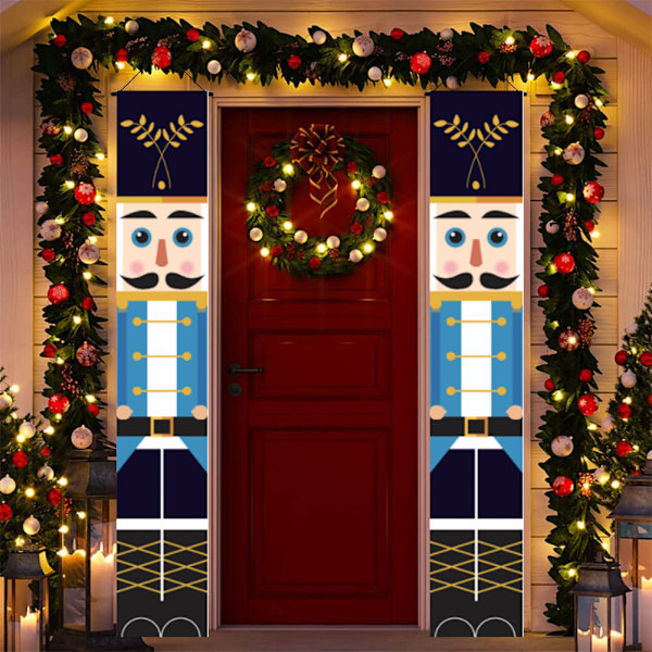 Julgranssoldatbanner juldörrdekoration veranda