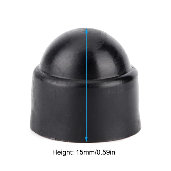 10 st 15mm/0.59in M8 Plast Hex Skruvar Muttrar Huvudskydd Tillbehör