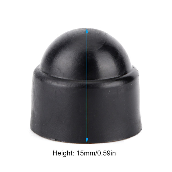 10 stk. 15mm/0.59in M8 Plast Sekskantskruer Muttere Hode Deksel Tilbehør