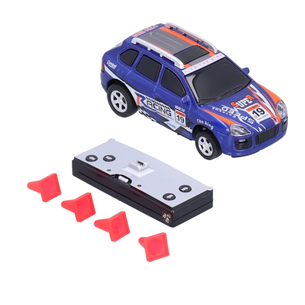 Bærbar mini-fjernbetjening bil Genopladelig 2,4G elektrisk racerbil Model ToyMørkeblå