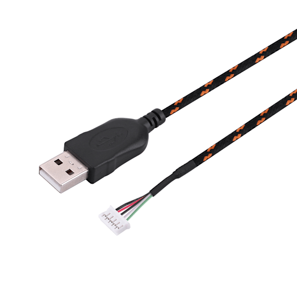 2,2 meter USB-kabel ledningsudskiftning til Steelseries kana mus sort+orange