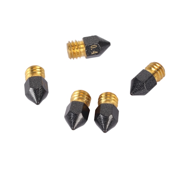 5 st PTFE-belagda munstycken 0,4 mm Anti-Stringing Härdat Utjämning 3D-skrivar Extruder Spetsar för Ender 3 Pro V2 CR 10 S4 S5