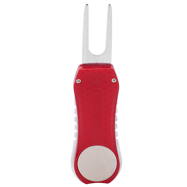 Golf Fork Golf Divot Reparasjon Spring Tool Pitchfork Cleaner Putting Green Fork Treningshjelpemidler Rød