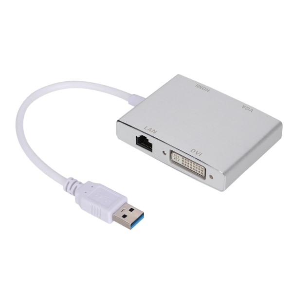 Høykvalitets multifunksjonell aluminiumslegering USB 3.0 til VGA/HDMI/LAN/DVI konverteradapter