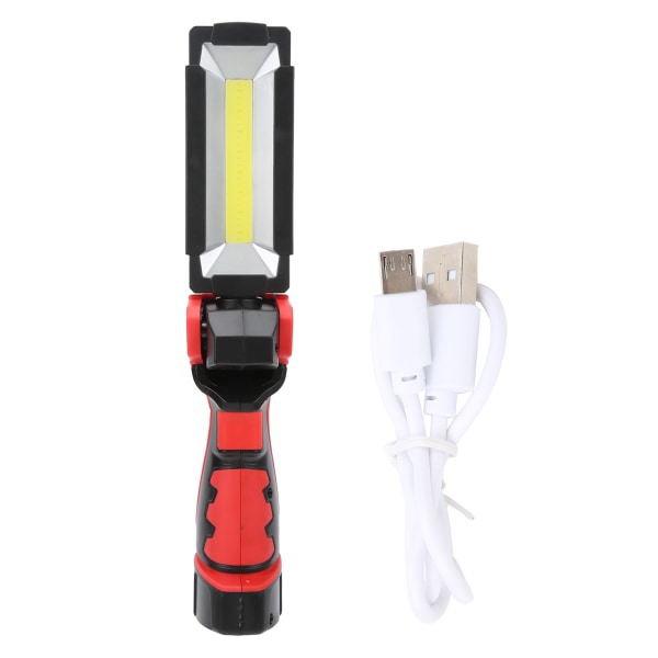 Arbetsljus USB uppladdningsbar 5 ljuslägen Svettsäker hopfällbar COB Handhållen mobil magnetiskt nödljus
