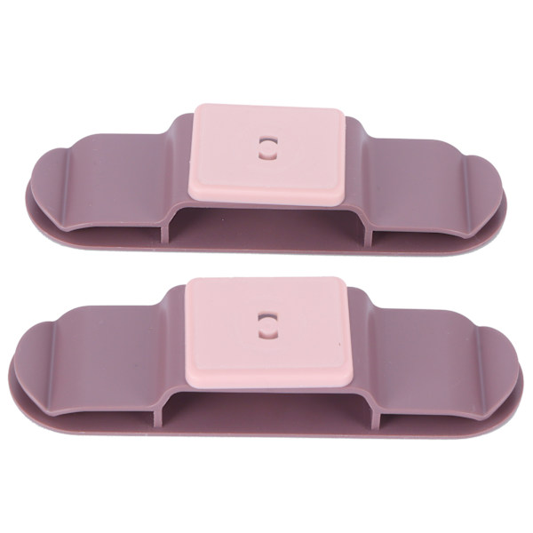 2 stk stikkontaktholder, roterbar, selvklebende ledningskabelpluggorganisator, rosa